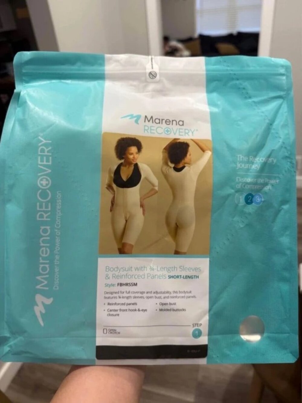 Marena Recovery Compression Bodysuit Large 3/4 Sleeve NEW Sealed
